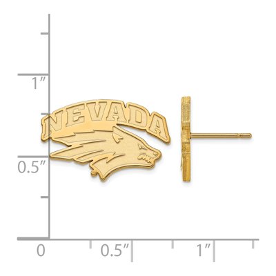 University of Nevada Gold-Plated Sterling Silver Reno Stud Earrings – view 2