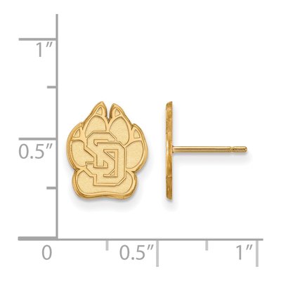 University of South Dakota Gold-Plated Sterling Silver Stud Earrings – view 2