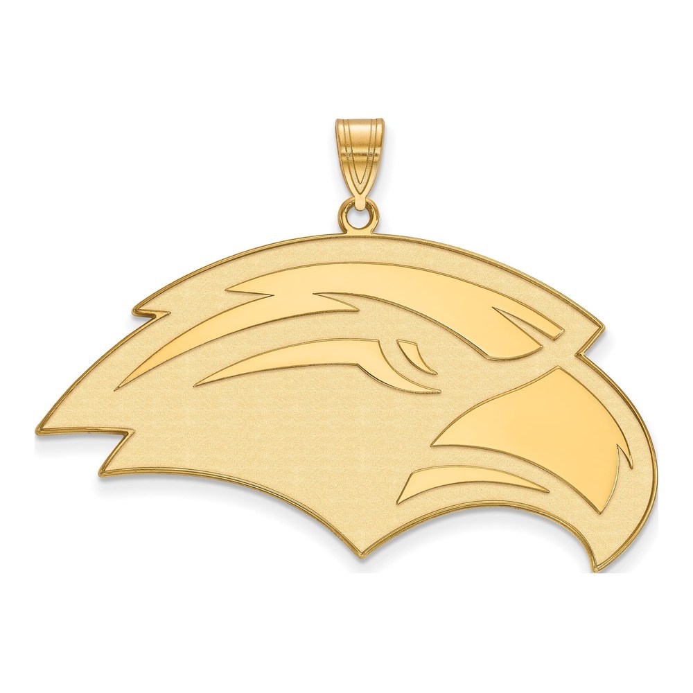 Sterling Silver Gold-Plated Logoart University Of Southern Mississippi Eagle Extra Large Pendant