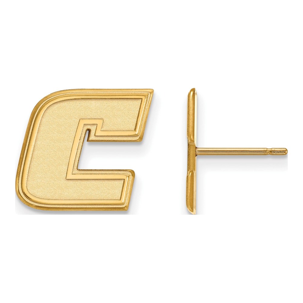Sterling Silver Gold-Plated Logoart University Of Tennessee At Chattanooga Letter C Small Post Earrings