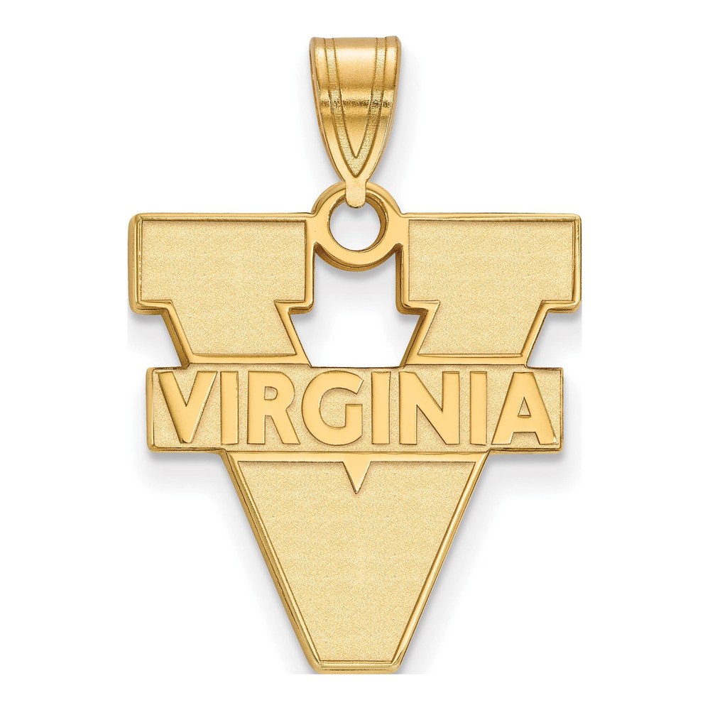 Sterling Silver Gold-Plated Logoart University Of Virginia Large Pendant