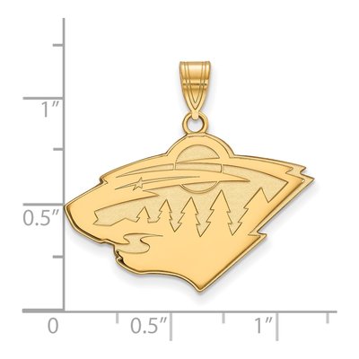 Minnesota Wild Gold-Plated Sterling Silver Large Pendant – view 2