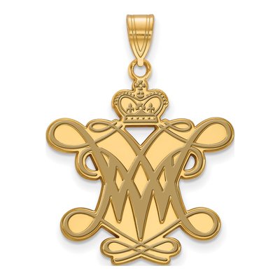 College of William & Mary Gold-Plated Sterling Silver Extra Large Enamel Pendant
