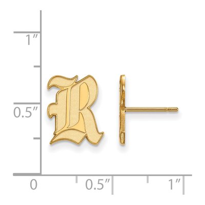 Rice University Gold-Plated Sterling Silver Letter R Stud Earrings – view 2