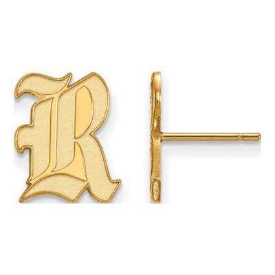 Rice University Gold-Plated Sterling Silver Letter R Stud Earrings