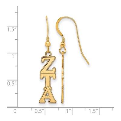 Zeta Tau Alpha Gold-Plated Sterling Silver Sorority Earrings – view 2