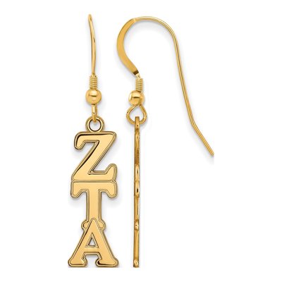 Zeta Tau Alpha Gold-Plated Sterling Silver Sorority Earrings