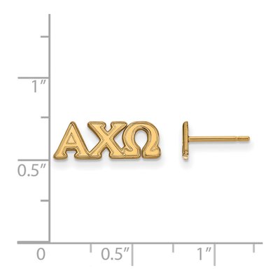 Alpha Chi Omega Gold-Plated Sterling Silver Extra Small Stud Earrings – view 2