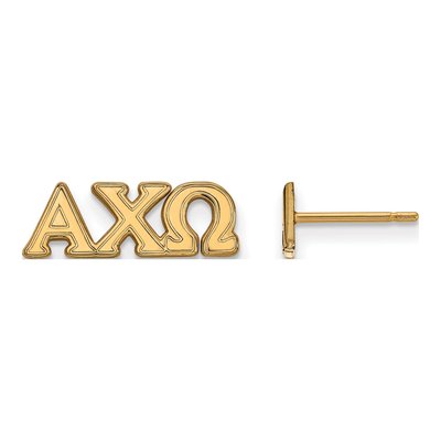 Alpha Chi Omega Gold-Plated Sterling Silver Extra Small Stud Earrings