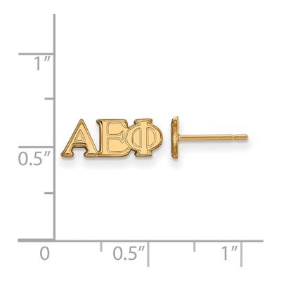 Alpha Epsilon Phi Gold-Plated Sterling Silver Sorority Stud Earrings – view 2