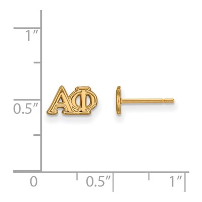 Alpha Phi Gold-Plated Sterling Silver Stud Earrings – view 2