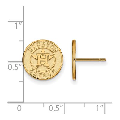 Houston Astros Gold-Plated Sterling Silver Circle Stud Earrings – view 2