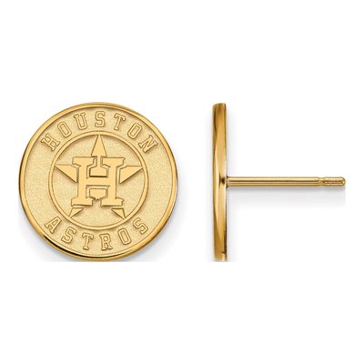 Houston Astros Gold-Plated Sterling Silver Circle Stud Earrings