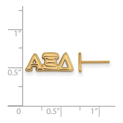 Alpha Xi Delta Gold-Plated Sterling Silver Sorority Stud Earrings – view 2