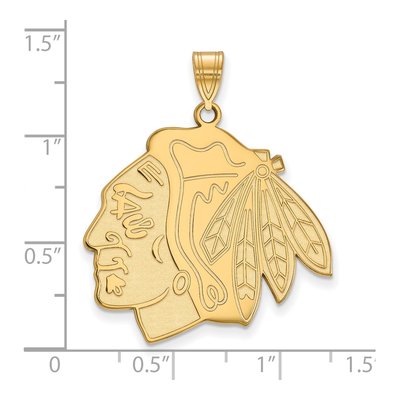 Chicago Blackhawks Gold-Plated Sterling Silver Extra Large XL Pendant – view 2