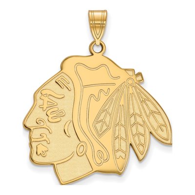 Chicago Blackhawks Gold-Plated Sterling Silver Extra Large XL Pendant