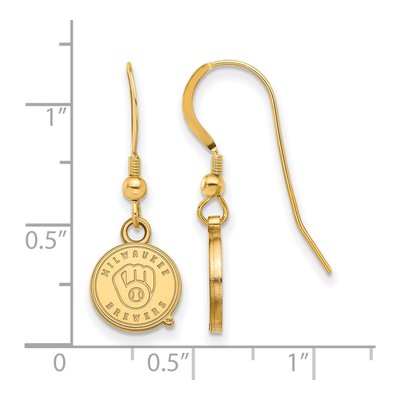 Milwaukee Brewers Gold-Plated Sterling Silver Dangle Earrings – view 2