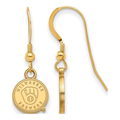 Milwaukee Brewers Gold-Plated Sterling Silver Dangle Earrings