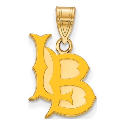 California State University Long Beach Gold-Plated Sterling Silver Medium CSU L-B Pendant