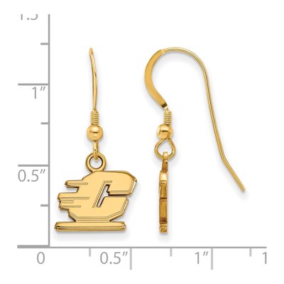Central Michigan University Gold-Plated Sterling Silver Letter C Earrings – view 2