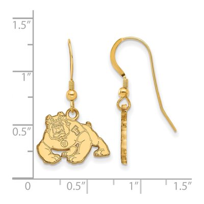 California State University Fresno Gold-Plated Sterling Silver Bulldog Earrings – view 3