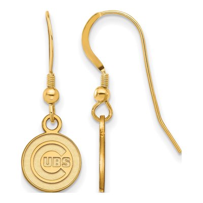 Chicago Cubs Gold-Plated Sterling Silver Dangle Earrings