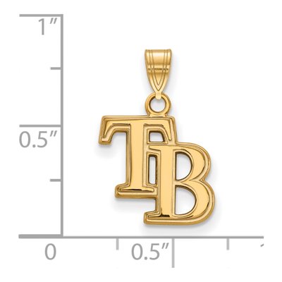 Tampa Bay Rays Gold-Plated Sterling Silver Small T-B Pendant – view 2