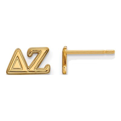Delta Zeta Gold-Plated Sterling Silver Sorority Stud Earrings