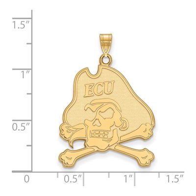 East Carolina University Gold-Plated Sterling Silver Pirates Extra Large Pendant – view 2