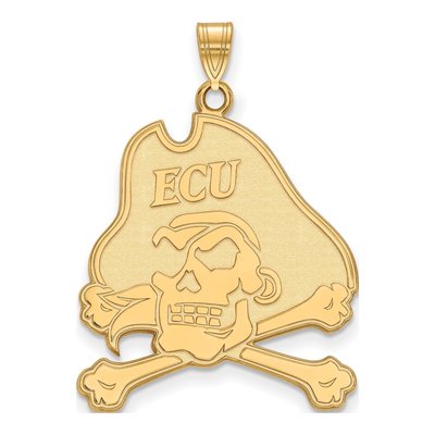 East Carolina University Gold-Plated Sterling Silver Pirates Extra Large Pendant