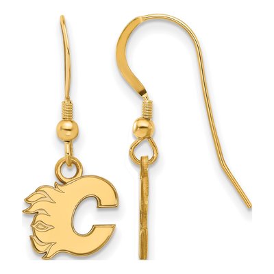 Calgary Flames Gold-Plated Sterling Silver Letter C Earrings