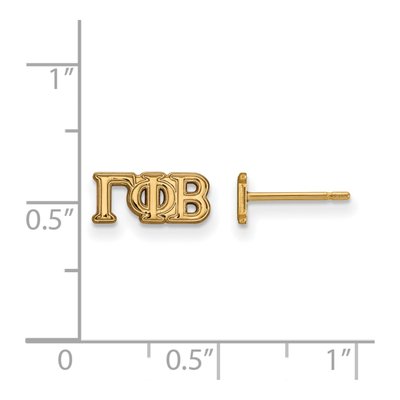 Gamma Phi Beta Gold-Plated Sterling Silver Stud Earrings – view 2