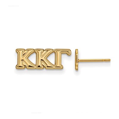 Kappa Kappa Gamma Gold-Plated Sterling Silver Sorority Stud Earrings