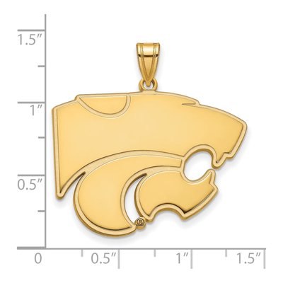 Kansas State University Gold-Plated Sterling Silver Wildcats Extra Large Pendant – view 3