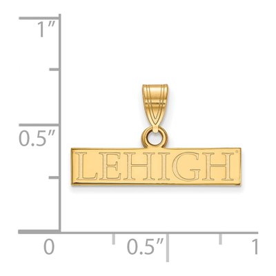Lehigh University Gold-Plated Sterling Silver Small Bar Pendant – view 2