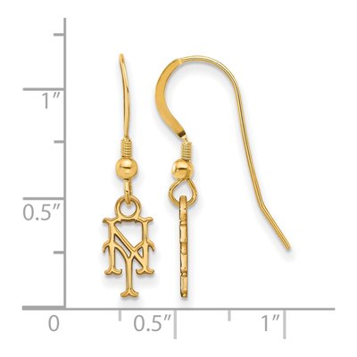 New York Mets Gold-Plated Sterling Silver NY Dangle Earrings – view 2