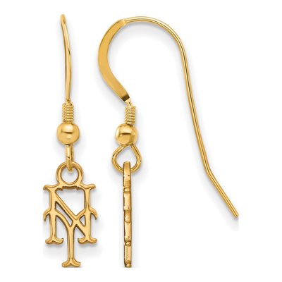 New York Mets Gold-Plated Sterling Silver NY Dangle Earrings