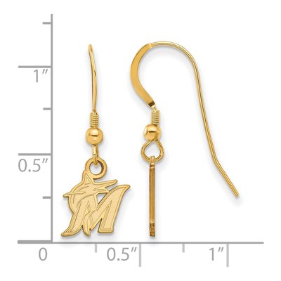 Miami Marlins Gold-Plated Sterling Silver Dangle Earrings – view 2