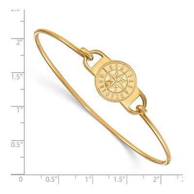 Seattle Mariners Gold-Plated Sterling Silver Small Wire Bangle Bracelet – view 2
