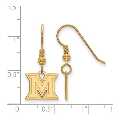 Miami University Gold-Plated Sterling Silver Ohio 'm' Letter M Earrings – view 2