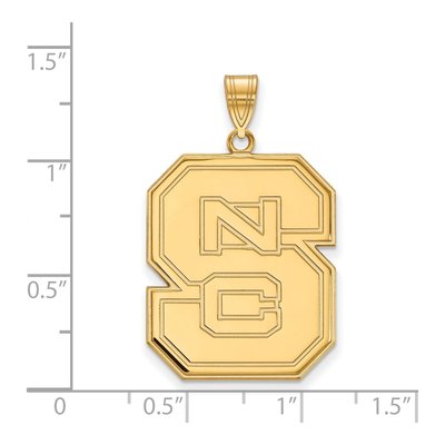 North Carolina State University Gold-Plated Sterling Silver NC N-C-S Extra Large Pendant – view 2