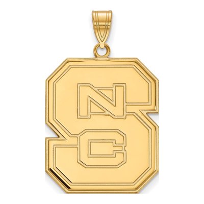 North Carolina State University Gold-Plated Sterling Silver NC N-C-S Extra Large Pendant