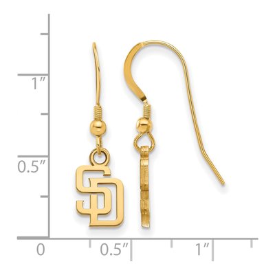 San Diego Padres Gold-Plated Sterling Silver Dangle Earrings – view 2