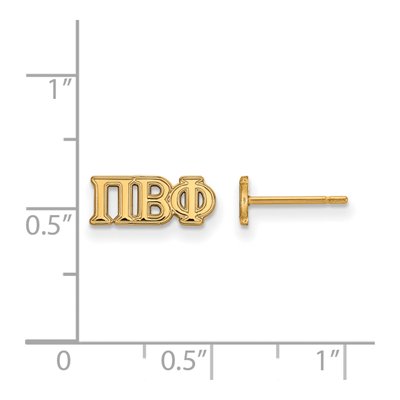 Pi Beta Phi Gold-Plated Sterling Silver Sorority Stud Earrings – view 2