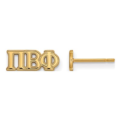 Pi Beta Phi Gold-Plated Sterling Silver Sorority Stud Earrings