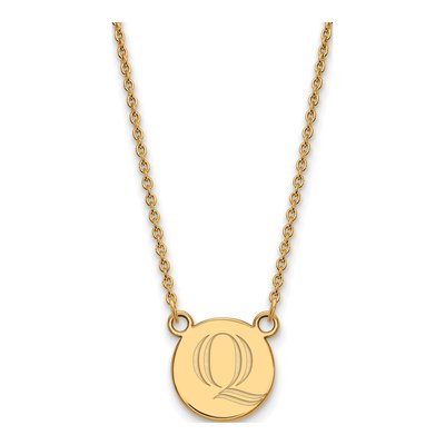 Quinnipiac University Gold-Plated Sterling Silver Small Letter Q Pendant Necklace