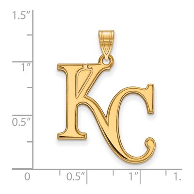Kansas City Royals Gold-Plated Sterling Silver Extra Large K-C Pendant – view 2