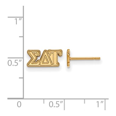 Sigma Delta Tau Gold-Plated Sterling Silver Sorority Stud Earrings – view 2