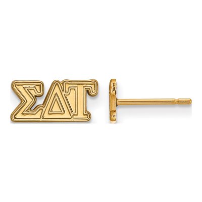 Sigma Delta Tau Gold-Plated Sterling Silver Sorority Stud Earrings