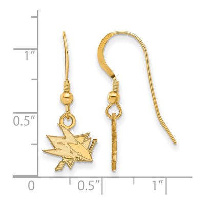 San Jose Sharks Gold-Plated Sterling Silver Earrings – view 2